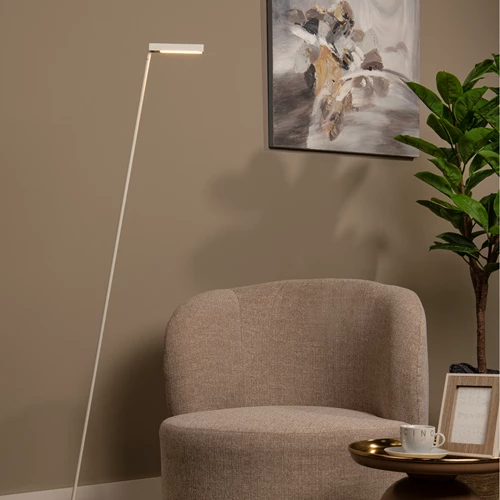 Lucide LAVALE - Lampadaire / lampe de lecture - LED Dim. - 1x3W 2700K - Blanc - ambiance 1